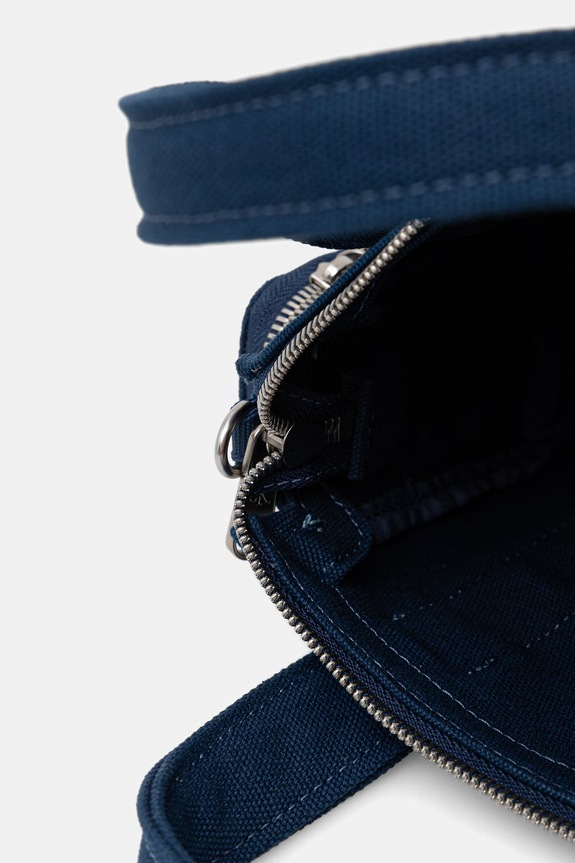Calvin Klein crossbody kabelka dámska bavlnená LV04F3464G modrá