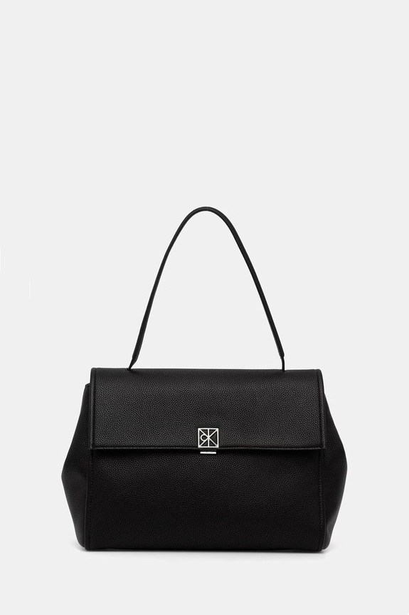 Calvin Klein torebka shopper damska z imitacji skóry czarny LV04F3494G