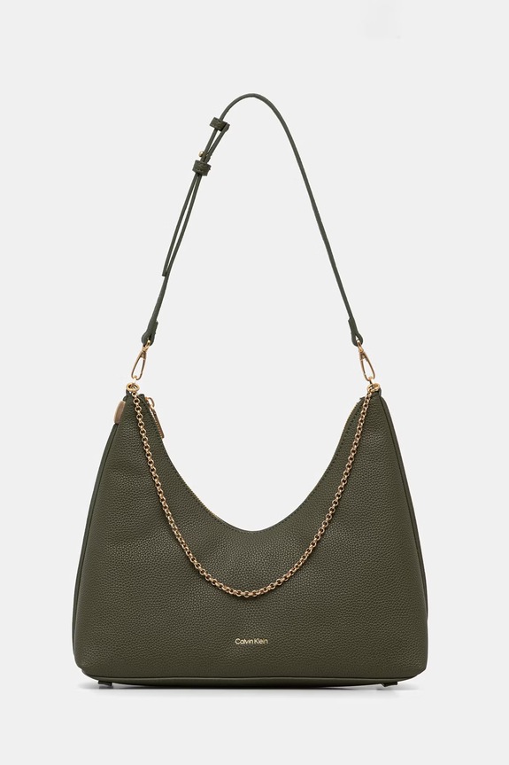 Calvin Klein torebka damska z imitacji skóry zielony LV04F3495G