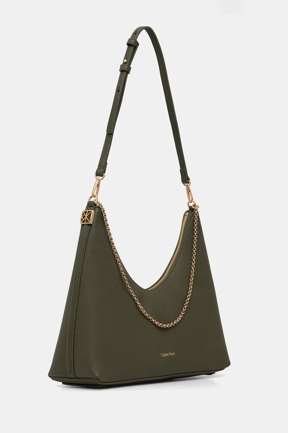 Calvin Klein torebka damska z imitacji skóry LV04F3495G zielony SS26