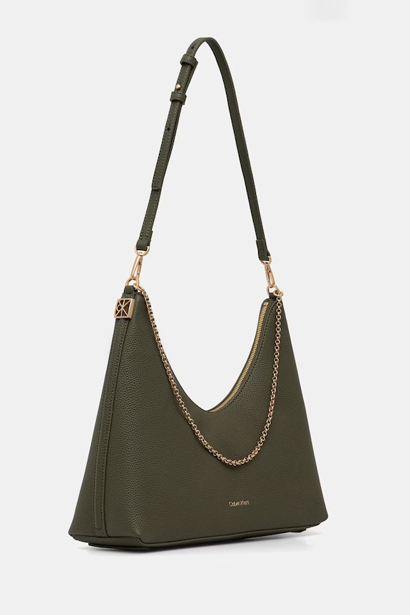 Calvin Klein torebka damska z imitacji skóry LV04F3495G zielony SS26