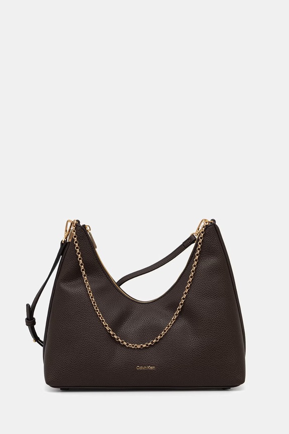 Calvin Klein torebka damska z imitacji skóry brązowy LV04F3495G