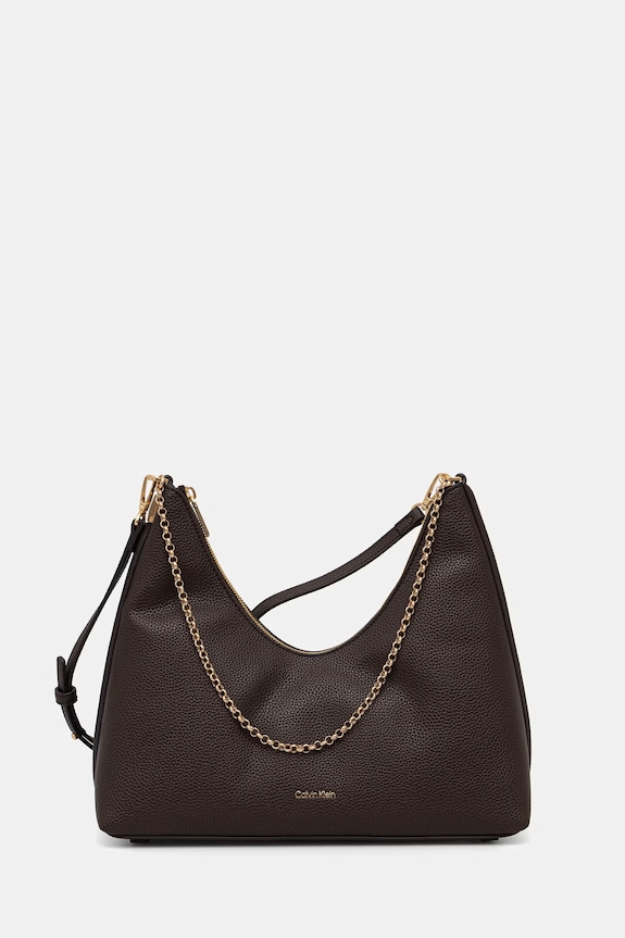 Calvin Klein torebka damska z imitacji skóry brązowy LV04F3495G