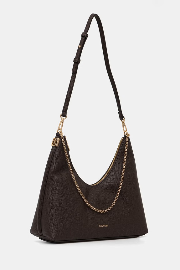 Calvin Klein torebka damska z imitacji skóry LV04F3495G brązowy SS26