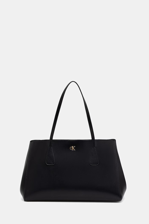 Calvin Klein torebka shopper damska z imitacji skóry czarny LV04F3502G