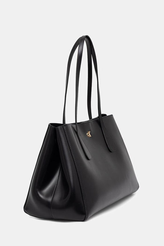 Calvin Klein torebka shopper damska z imitacji skóry LV04F3502G czarny SS26