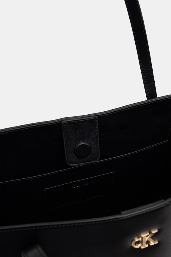 Calvin Klein torebka shopper damska z imitacji skóry LV04F3502G czarny