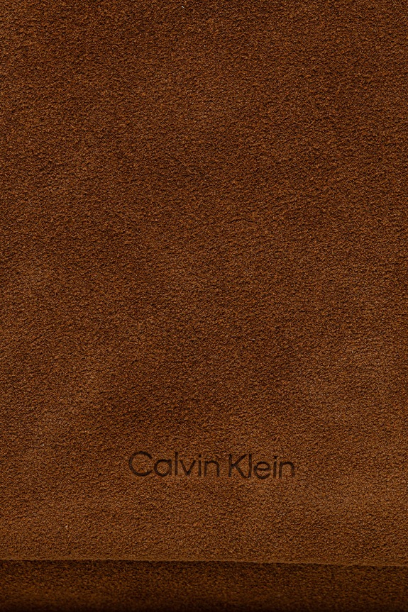 Calvin Klein torebka shopper damska zamszowa brązowy LV04F3597G