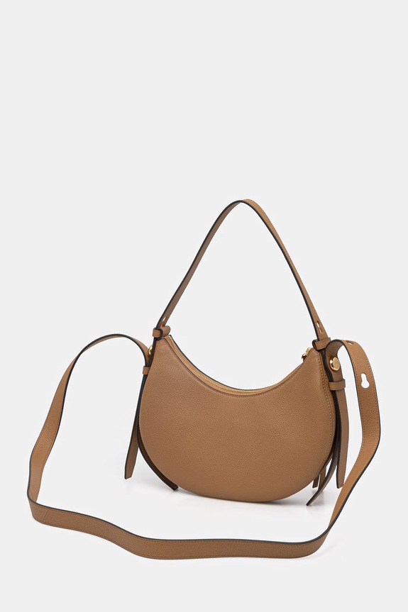 Αξεσουάρ Δερμάτινη τσάντα Tory Burch Romy 178677 καφέ