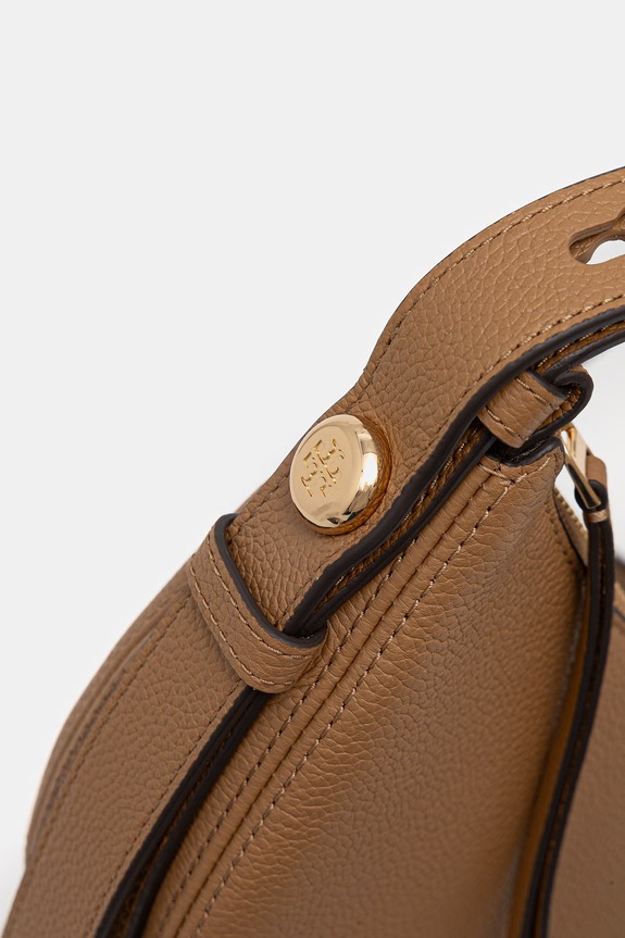 Δερμάτινη τσάντα Tory Burch Romy καφέ 178677