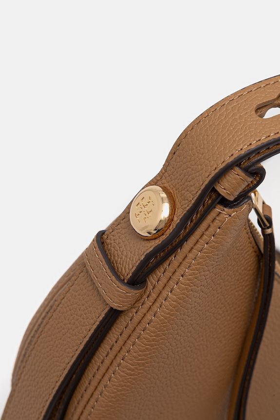 Δερμάτινη τσάντα Tory Burch Romy καφέ 178677