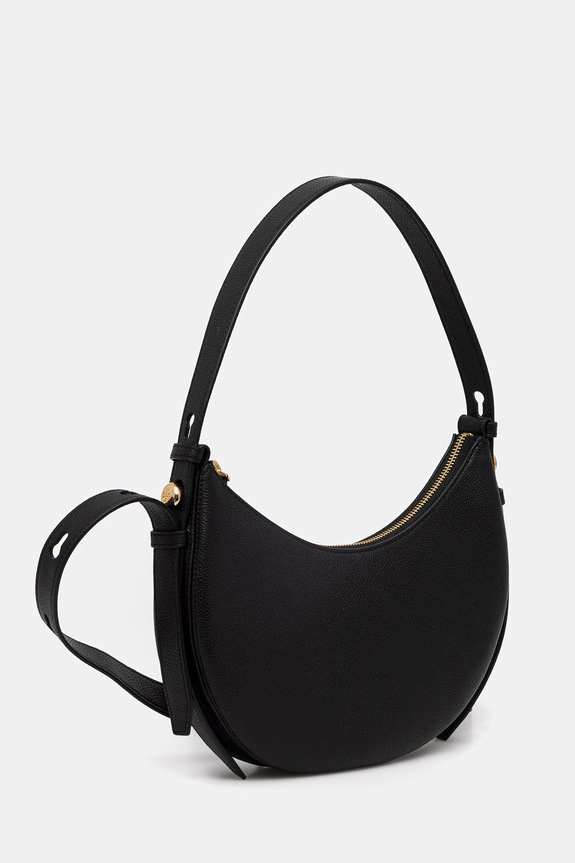 Δερμάτινη τσάντα Tory Burch Romy 178677 μαύρο SS26