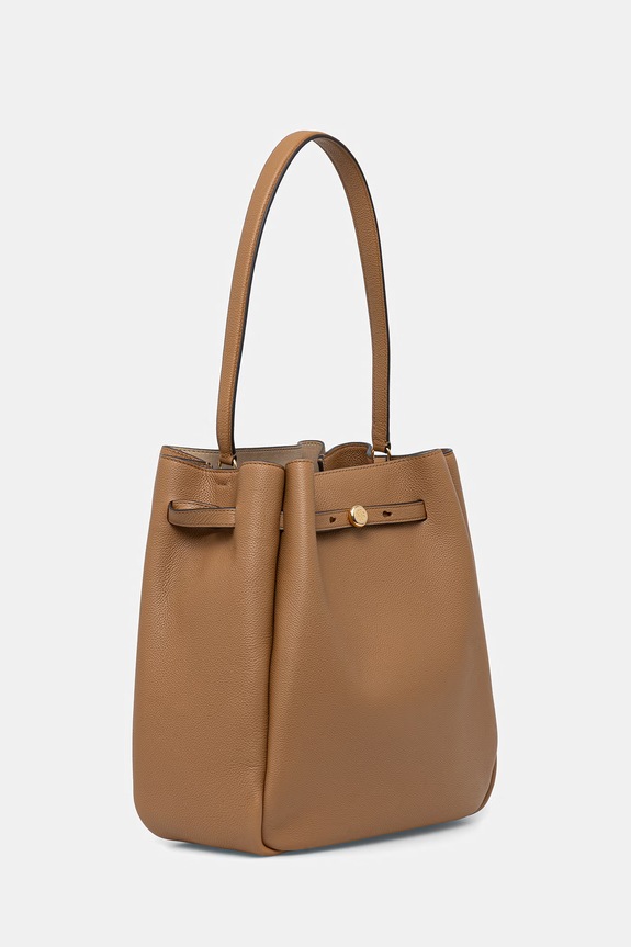 Kožená kabelka Tory Burch Romy 179986. béžová SS26
