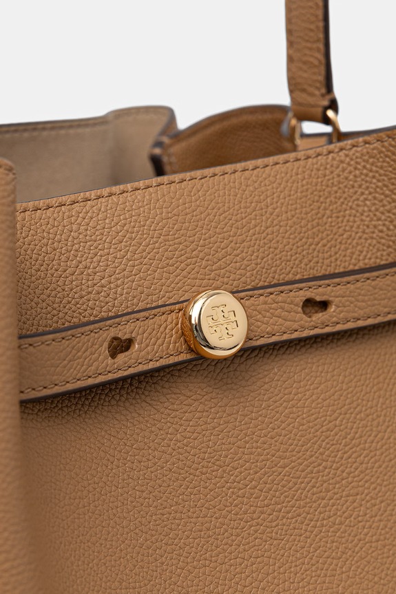 Kožená kabelka Tory Burch Romy béžová 179986.