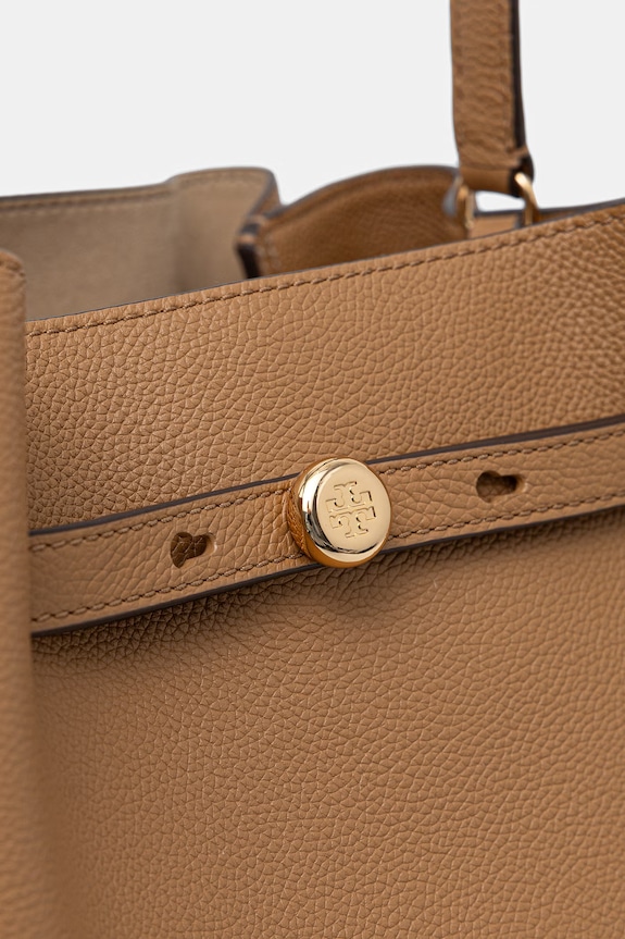 Kožená kabelka Tory Burch Romy béžová 179986.