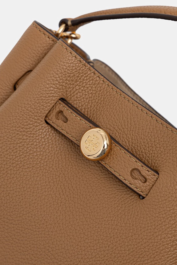 Δερμάτινη τσάντα Tory Burch Romy μπεζ 179988