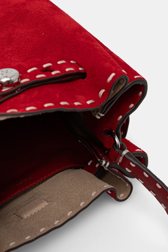 Tory Burch torebka zamszowa Romy 183220 czerwony