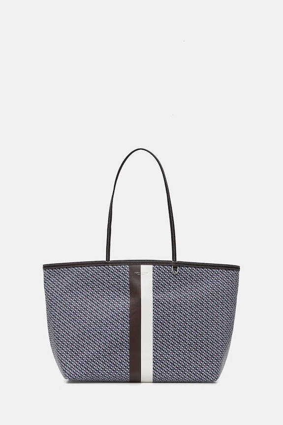 Tory Burch torebka tote damska z imitacji skóry The Racer niebieski 178726