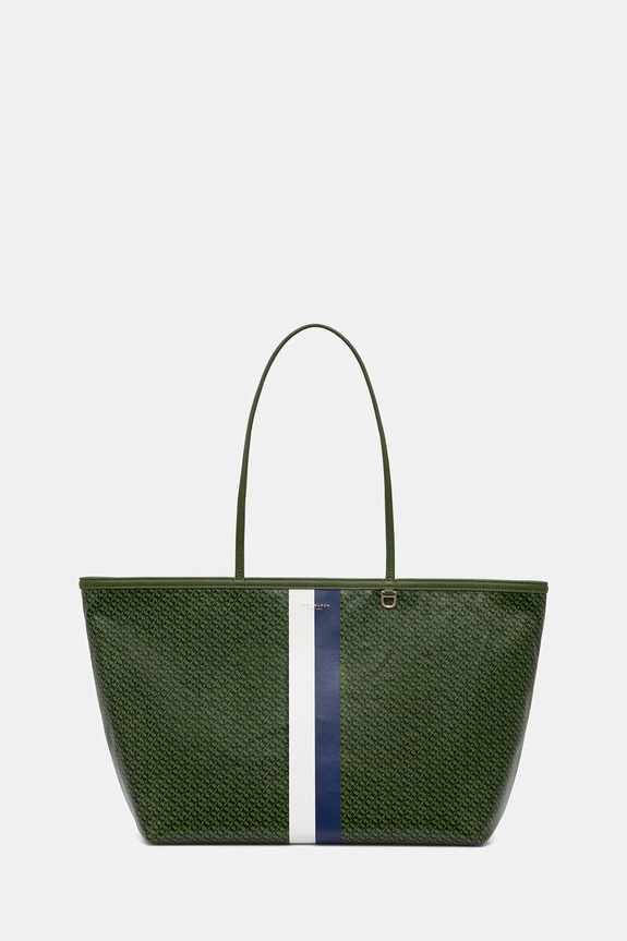 Tory Burch torebka tote damska z imitacji skóry The Racer zielony 178726