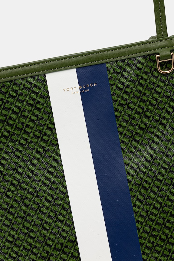 Tory Burch torebka tote damska z imitacji skóry The Racer zielony 178726