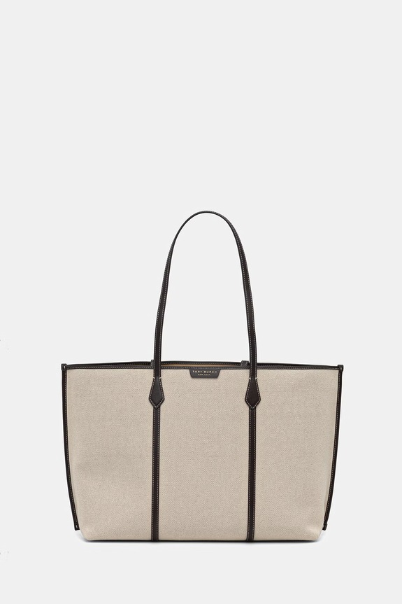 Τσάντα Tory Burch Perry λείο δέρμα μπεζ 181231