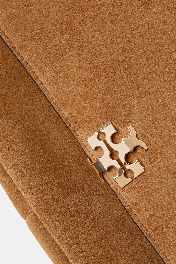 Tory Burch geantă de mână din piele întoarsă Charlie galben 184125