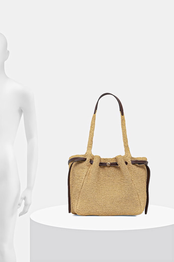 Tory Burch kabelka typu shopper dámska pletená Romy 178696 béžová