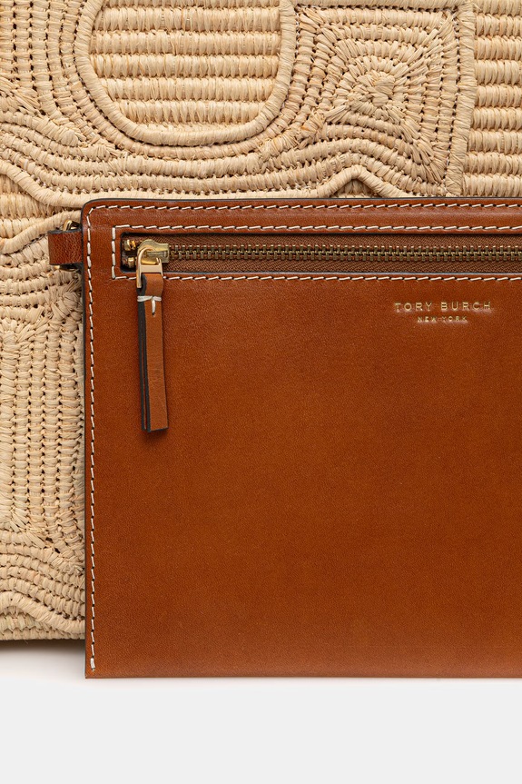 Tory Burch torebka shopper damska Ella beżowy 181326