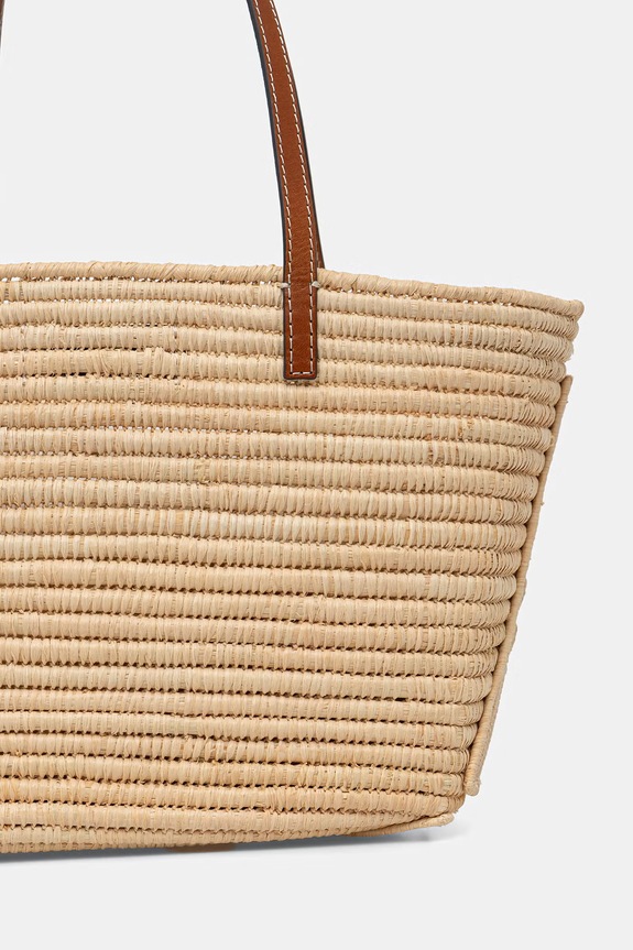 Doplňky Tory Burch tote taška dámská pletená Ella 183825 béžová