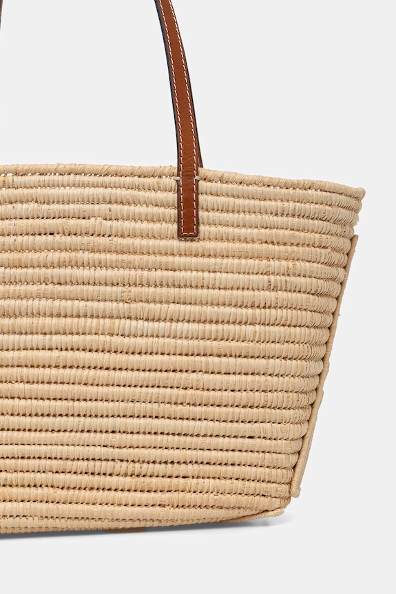 Doplňky Tory Burch tote taška dámská pletená Ella 183825 béžová