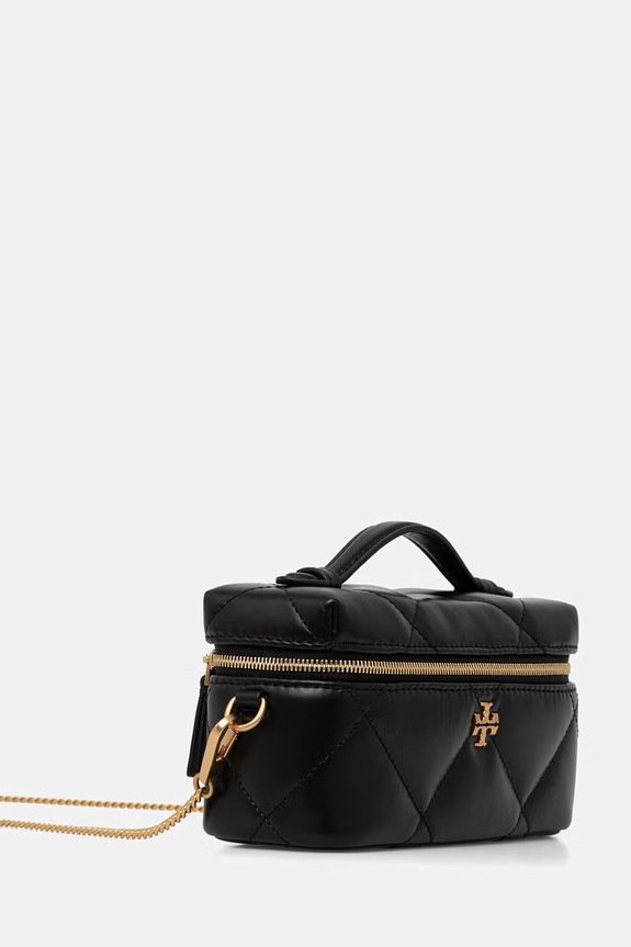 Tory Burch μικρή γυναικεία δερμάτινη τσάντα Kira 176449 μαύρο SS26