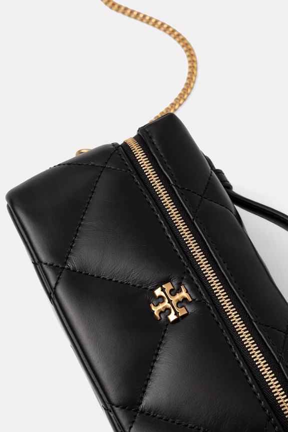 Tory Burch μικρή γυναικεία δερμάτινη τσάντα Kira μαύρο 176449