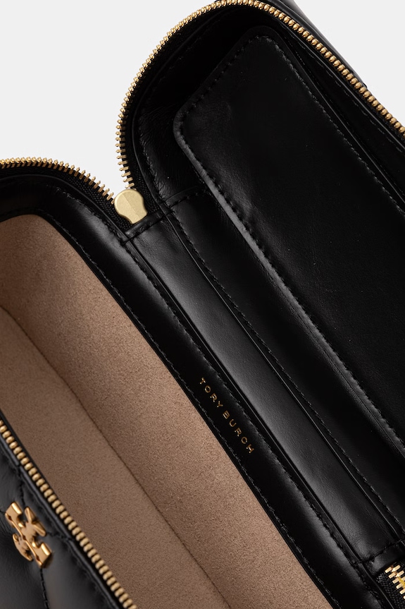 Tory Burch μικρή γυναικεία δερμάτινη τσάντα Kira 176449 μαύρο