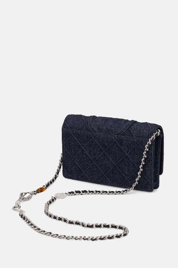Akcesoria Tory Burch torebka damska jeansowa Fleming 179615 niebieski