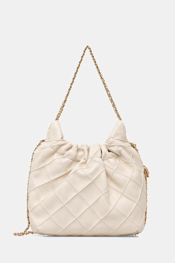 Tory Burch torebka damska skórzana Fleming beżowy 162451