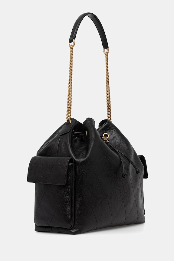 Tory Burch vaková kabelka dámská kožená Charlie 185830 černá SS26