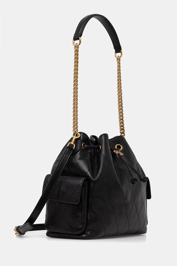 Tory Burch torebka worek damska skórzana Charlie 185831 czarny SS26
