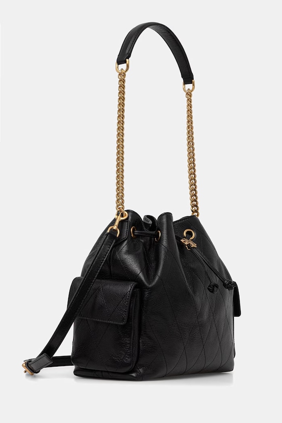 Tory Burch torebka worek damska skórzana Charlie 185831 czarny SS26