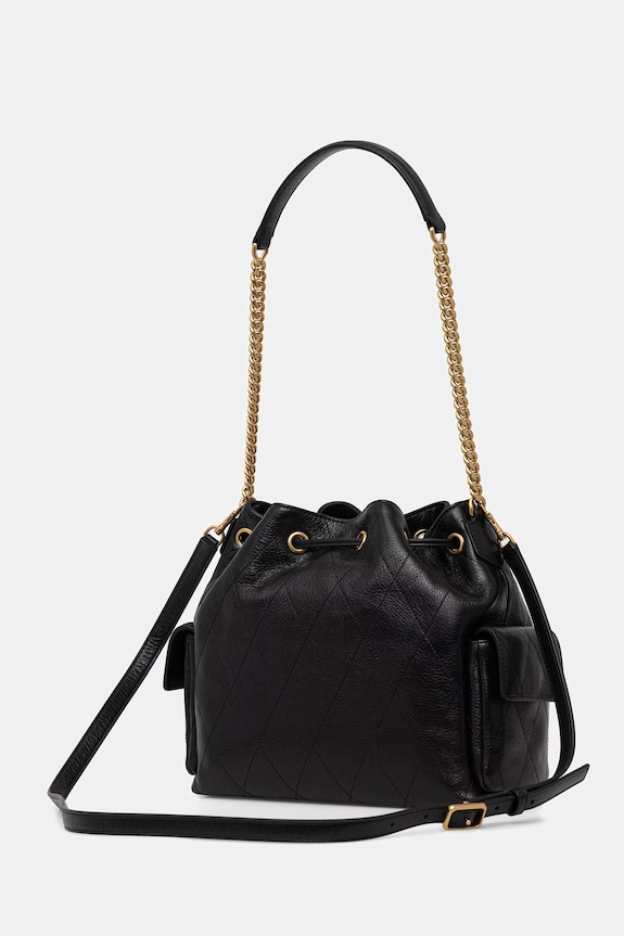 Akcesoria Tory Burch torebka worek damska skórzana Charlie 185831 czarny