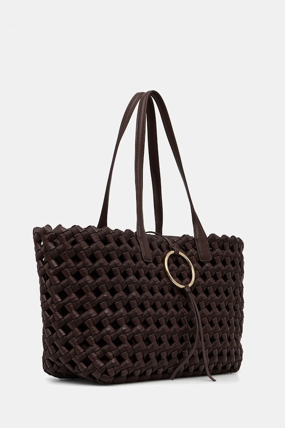 Marella torebka shopper damska z imitacji skóry MLASPUMA 2613511027200 brązowy SS26