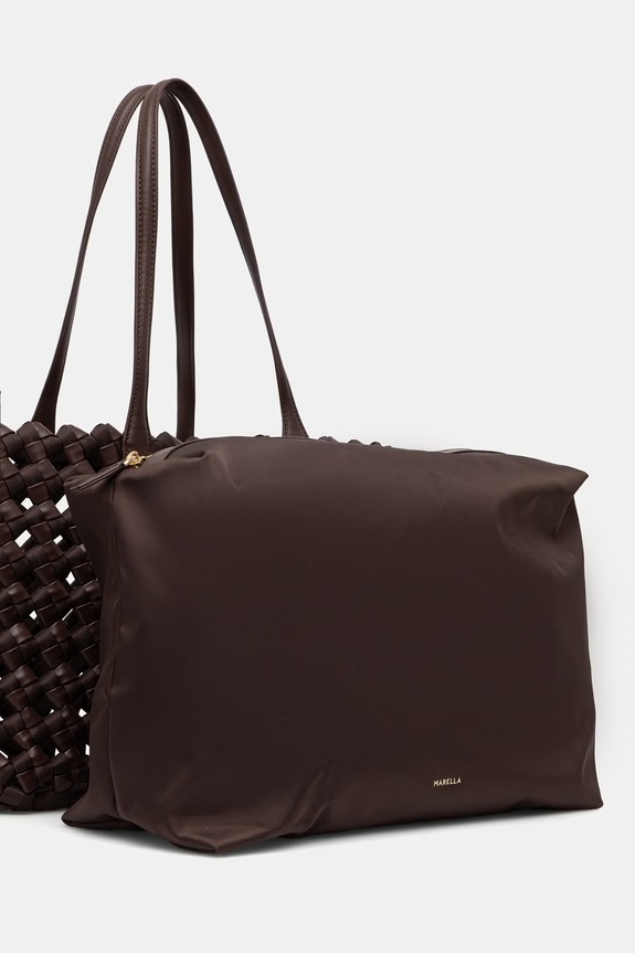 Marella torebka shopper damska z imitacji skóry MLASPUMA brązowy 2613511027200