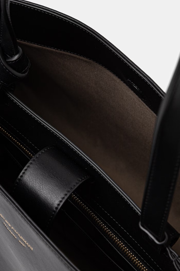 Кожена чанта Emporio Armani EW003828.AF22783 черен