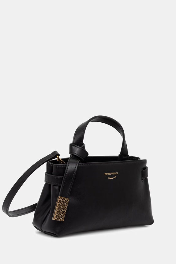 Kožna torba Emporio Armani EW003830.AF22783 crna SS26