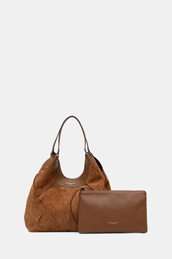 Torba od brušene kože Gianni Chiarini DUA brušena koža smeđa BS.12350.INT.CM