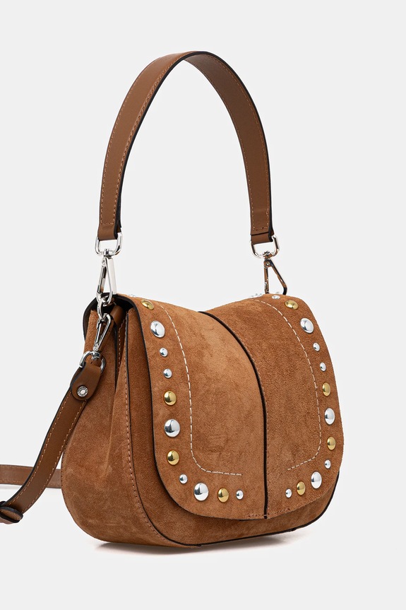 Gianni Chiarini torebka zamszowa HELENA ROUND BS.12386.CMBRC brązowy SS26