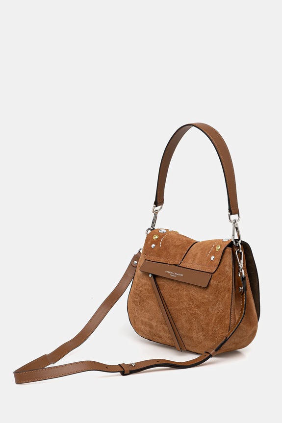Akcesoria Gianni Chiarini torebka zamszowa HELENA ROUND BS.12386.CMBRC brązowy