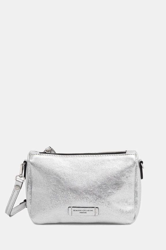 Δερμάτινη τσάντα Gianni Chiarini NORA POUCH λείο δέρμα ασημί BS.10224.VNCMET