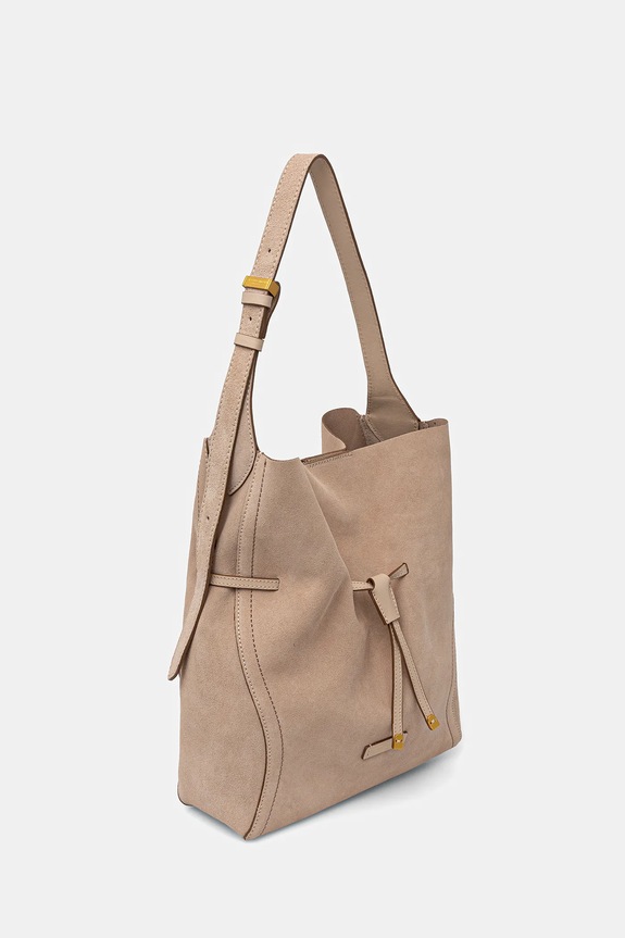 Torba od brušene kože Gianni Chiarini SIENNA BS.11787.CM.PL bež SS26