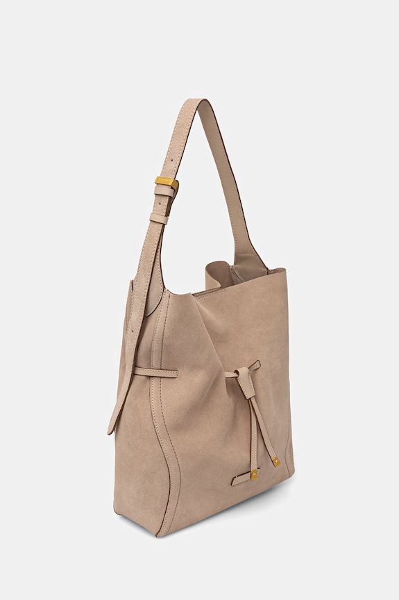 Torba od brušene kože Gianni Chiarini SIENNA BS.11787.CM.PL bež SS26