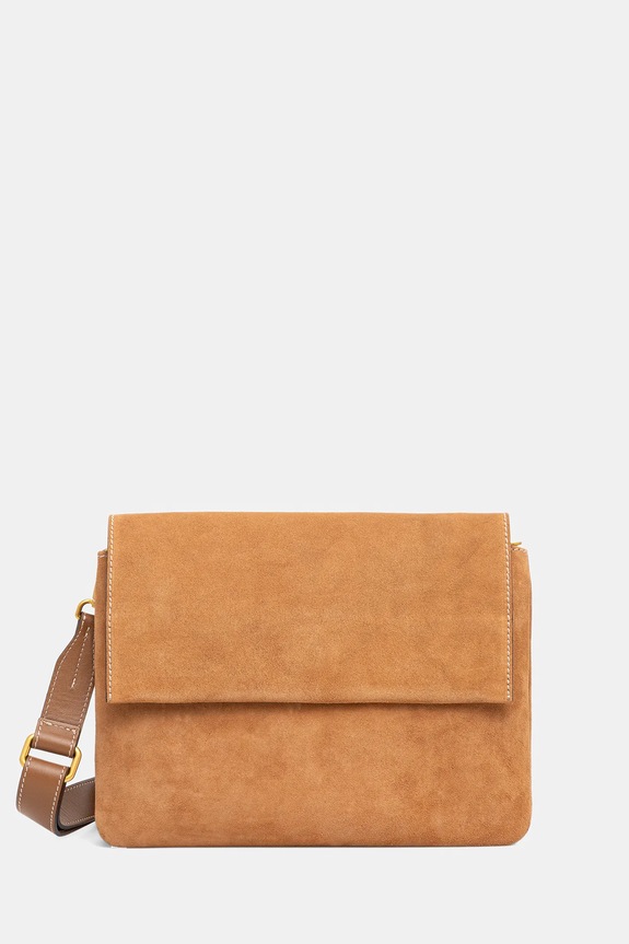 Torba od brušene kože Gianni Chiarini THREE bez uzorka smeđa BS.12295.CM.PL